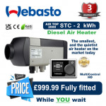 2 kWh WEBASTO HEATER AIR TOP 12V DIESEL 2000 ST C - FULLY FITTED